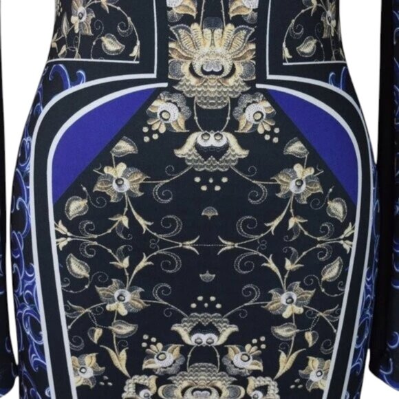 CLOVER CANYON ROYAL EGG VASE FLORAL LONG SLEEVE BODYCON DRESS - Picture 7 of 11